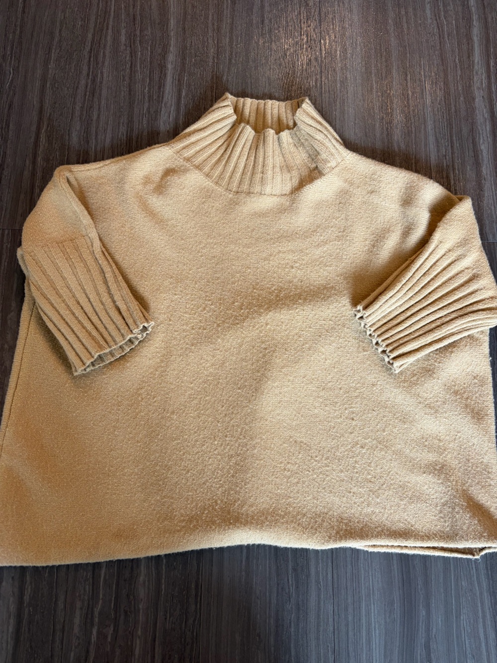 Short sleeve camel sweater